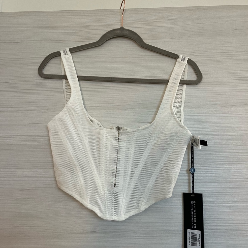 NWT White Fox Bustier White